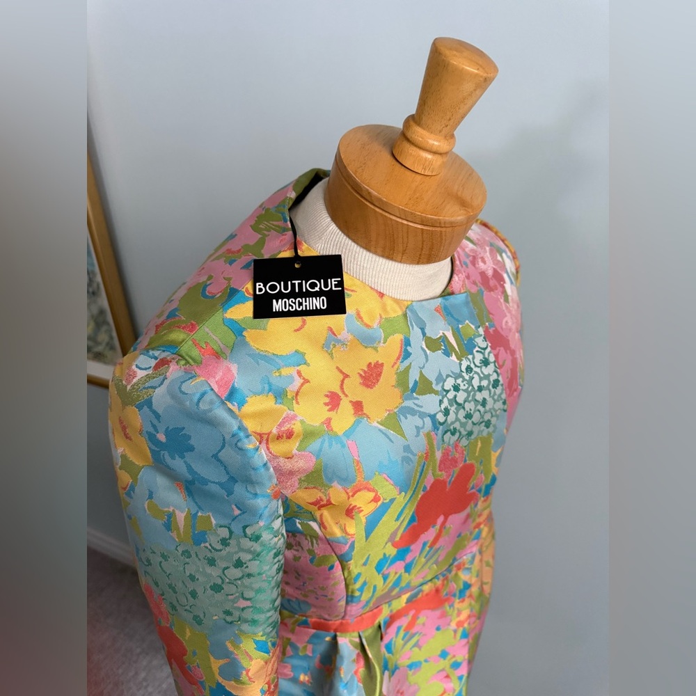 Boutique Moschino NWT Italian Floral Couture Dress Size 12 – Made in Italy - Picture 4 of 14